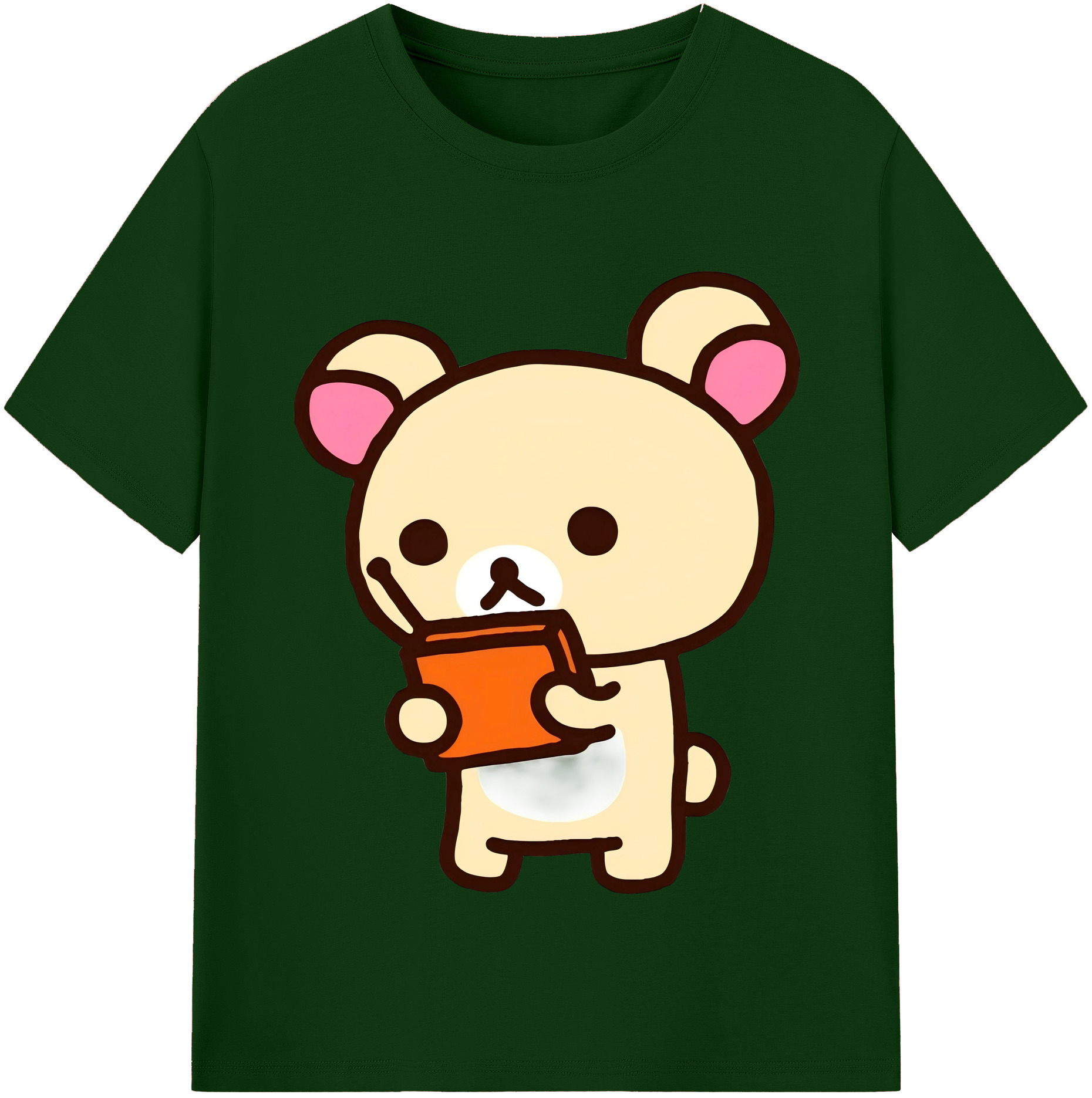 （画像用） リラックマ リラックマ キイロイトリ Rilakkuma Korilakkuma Kiiroitori 綿100％半袖Tシャツ（フロントプリント）